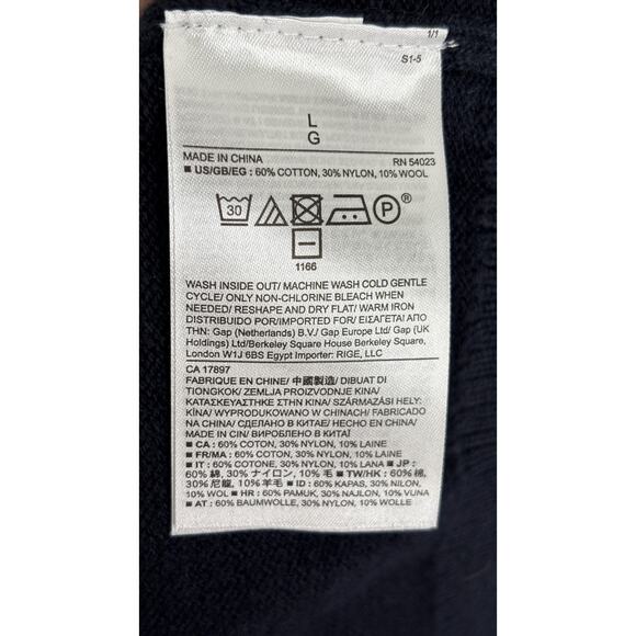 Banana Republic Striped Knit Crew Neck Sweater Pullover Mens Size Large Blue New - Picture 6 of 6